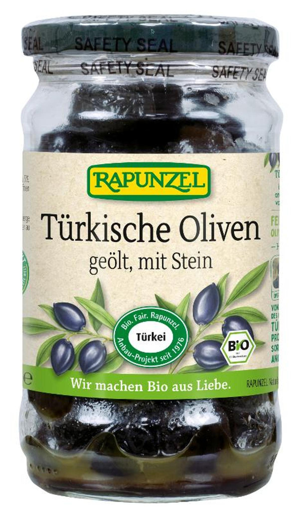 Produktfoto zu Oliven, schwarze Türkische m.Stein, 185g