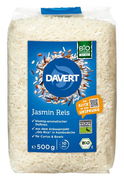 Produktfoto zu Jasminreis weiß, wildlife friendly, 500g