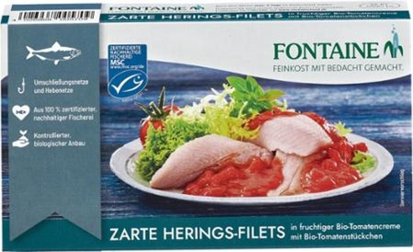 Produktfoto zu Heringfilet in Tomate, 200g