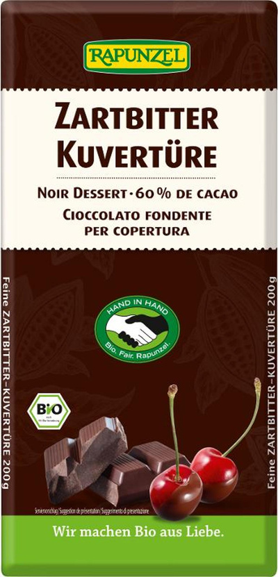 Produktfoto zu Zartbitter Kuvertüre, 200g