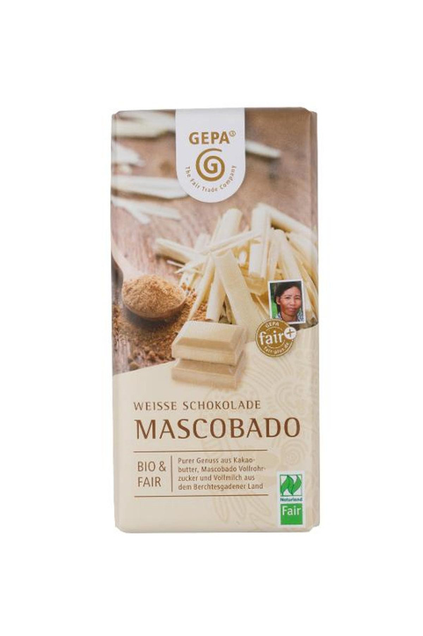 Produktfoto zu Weiße Schokolade mit Mascobado, 100g