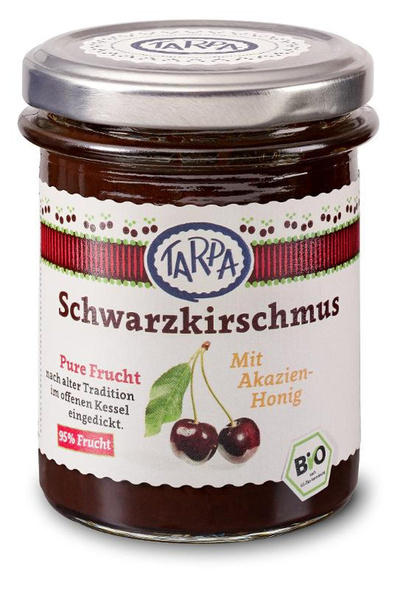 Produktfoto zu Schwarzkirschmus mit Akazienhonig, 210g