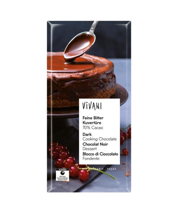 Produktfoto zu Kuvertüre, Feine Bitter 70%Kakao, 200g