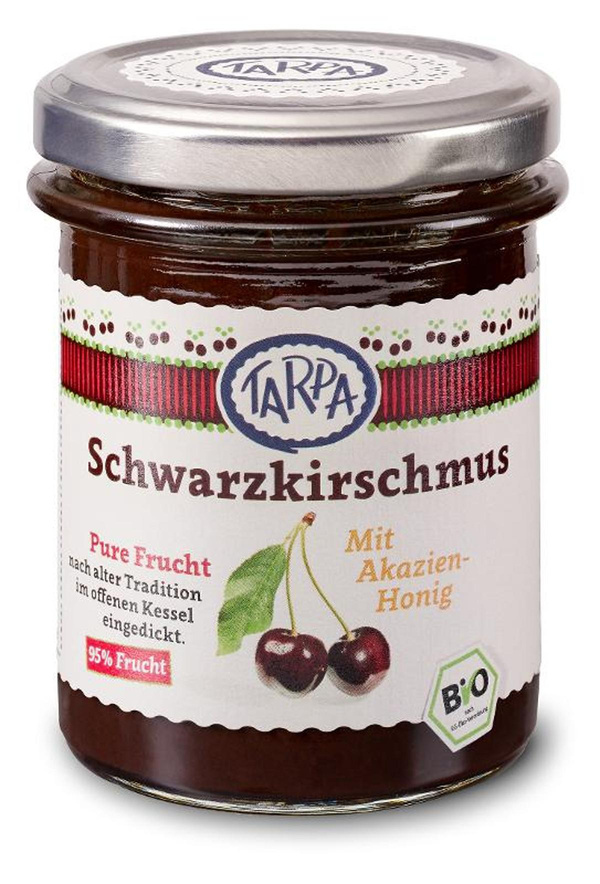 Produktfoto zu Schwarzkirschmus mit Akazienhonig, 210g