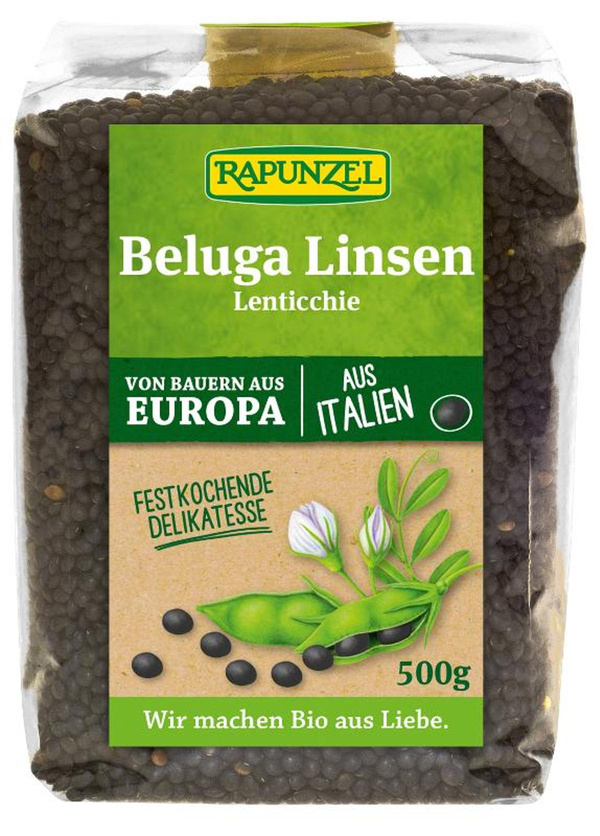 Produktfoto zu Beluga-Linsen, schwarz, 500g