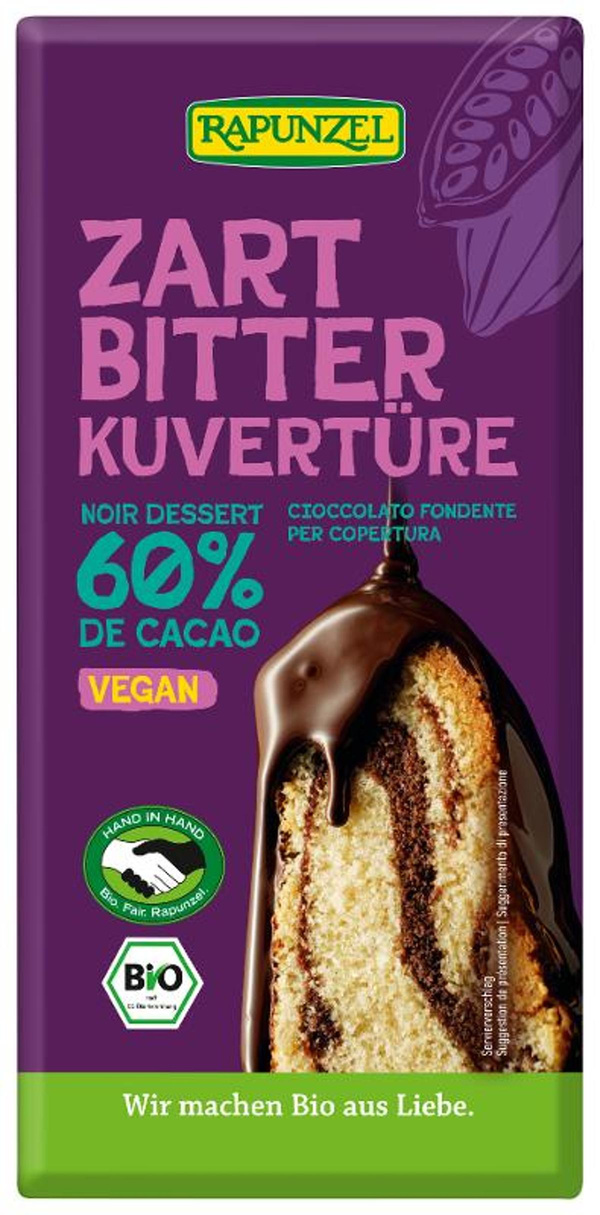 Produktfoto zu Zartbitter Kuvertüre, 200g